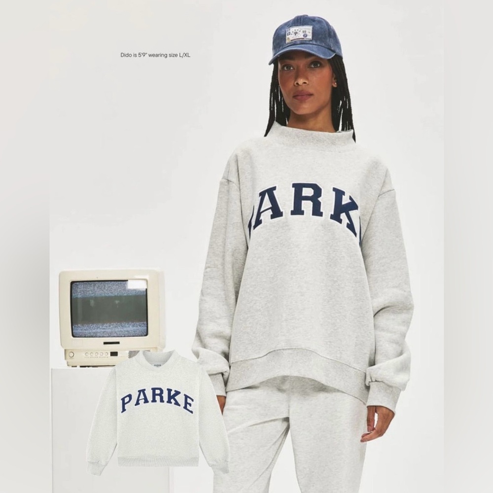 Parke Gray Varsity Mockneck Women's Sweater Size L/XL